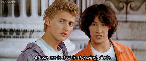 Socrates pondering in Bill And Ted GIF