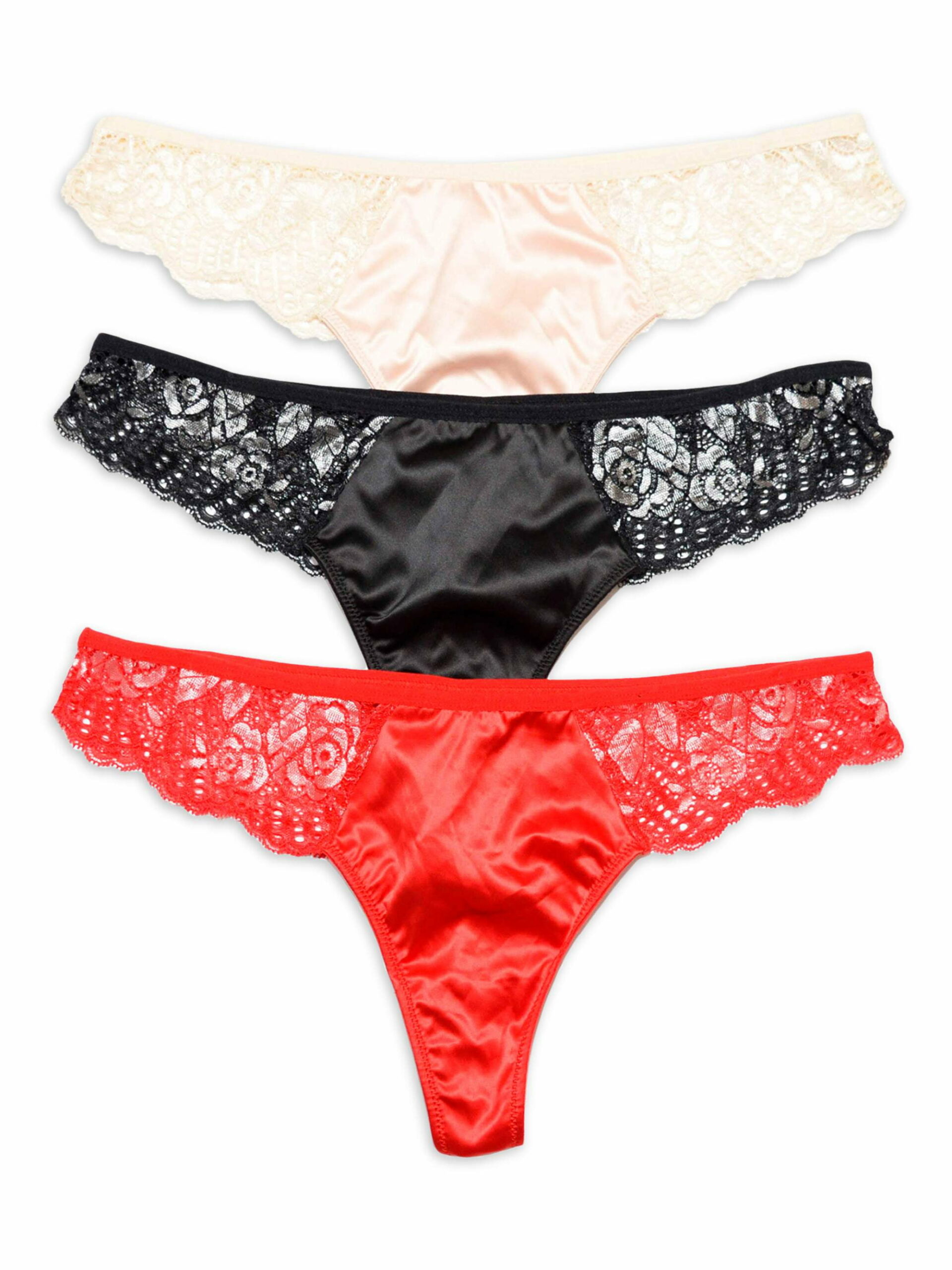 BCBGMAXAZRIA - BCBGMAXAZRIA Women's Micro & Lace Thong Panties, 3-Pack