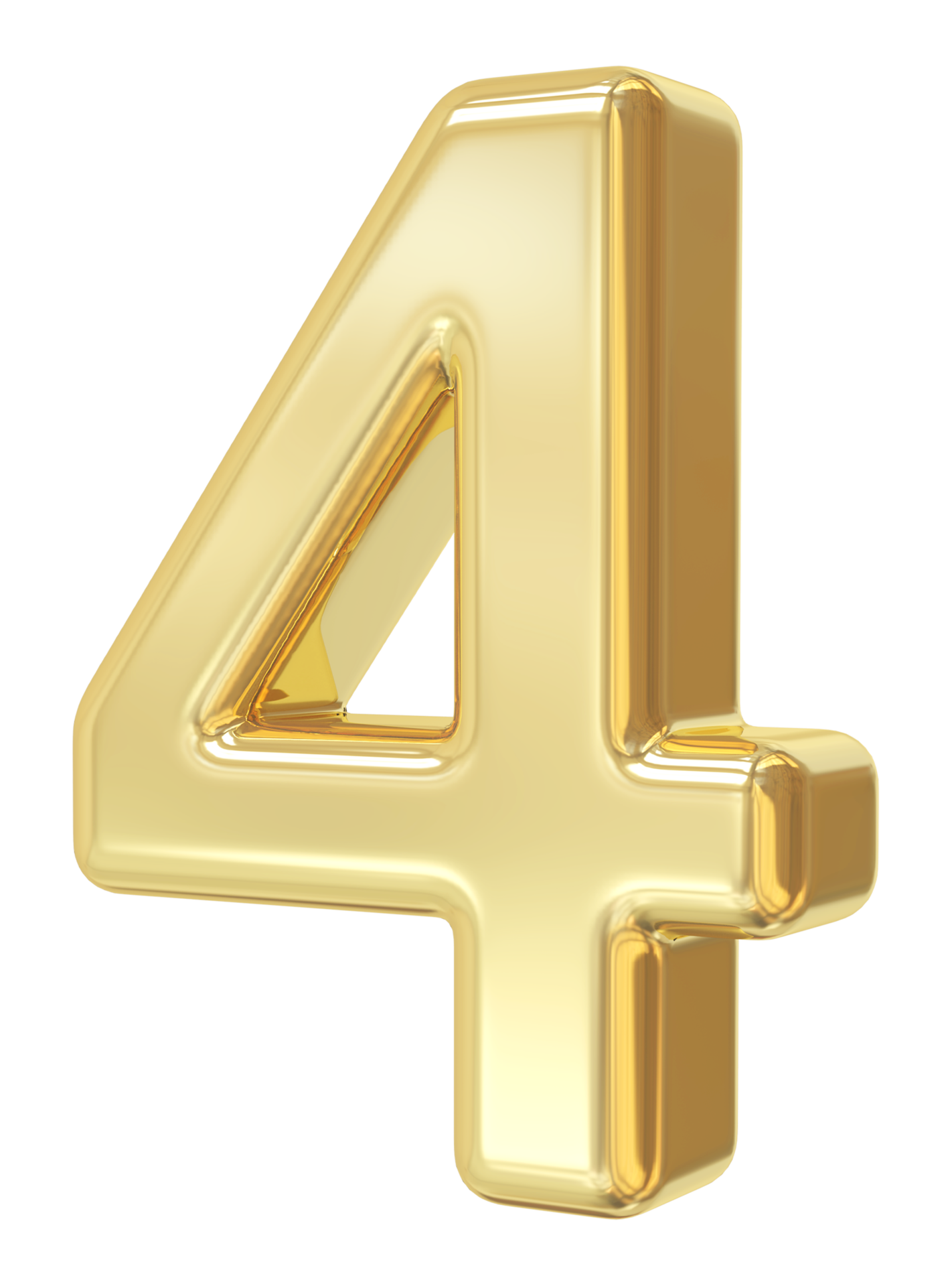 Gold 3D number 4