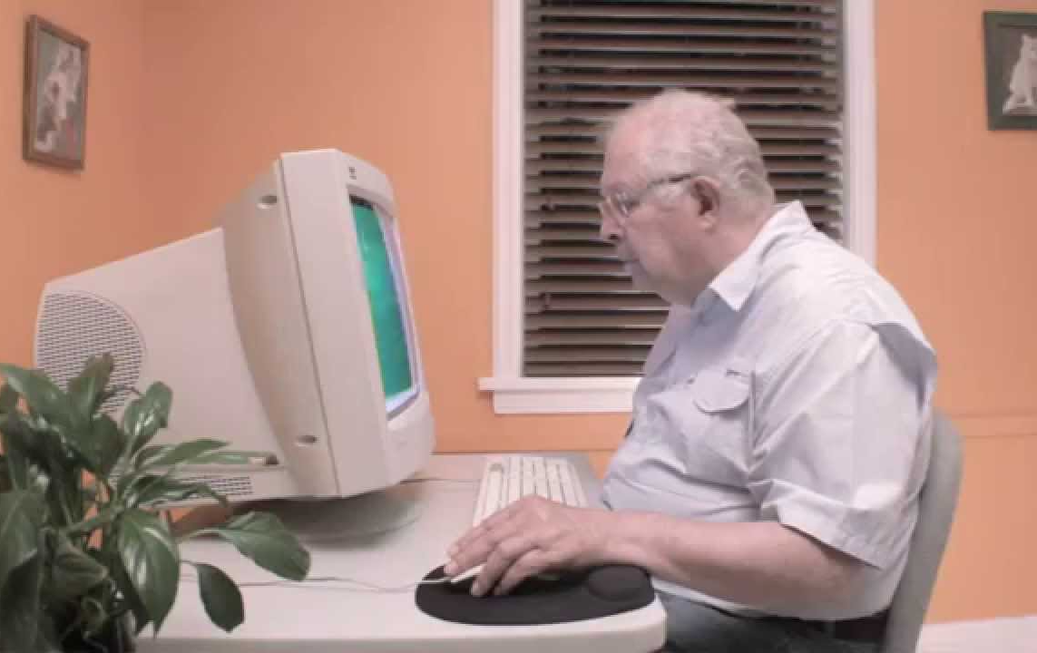 Old Man Computer Blank Template