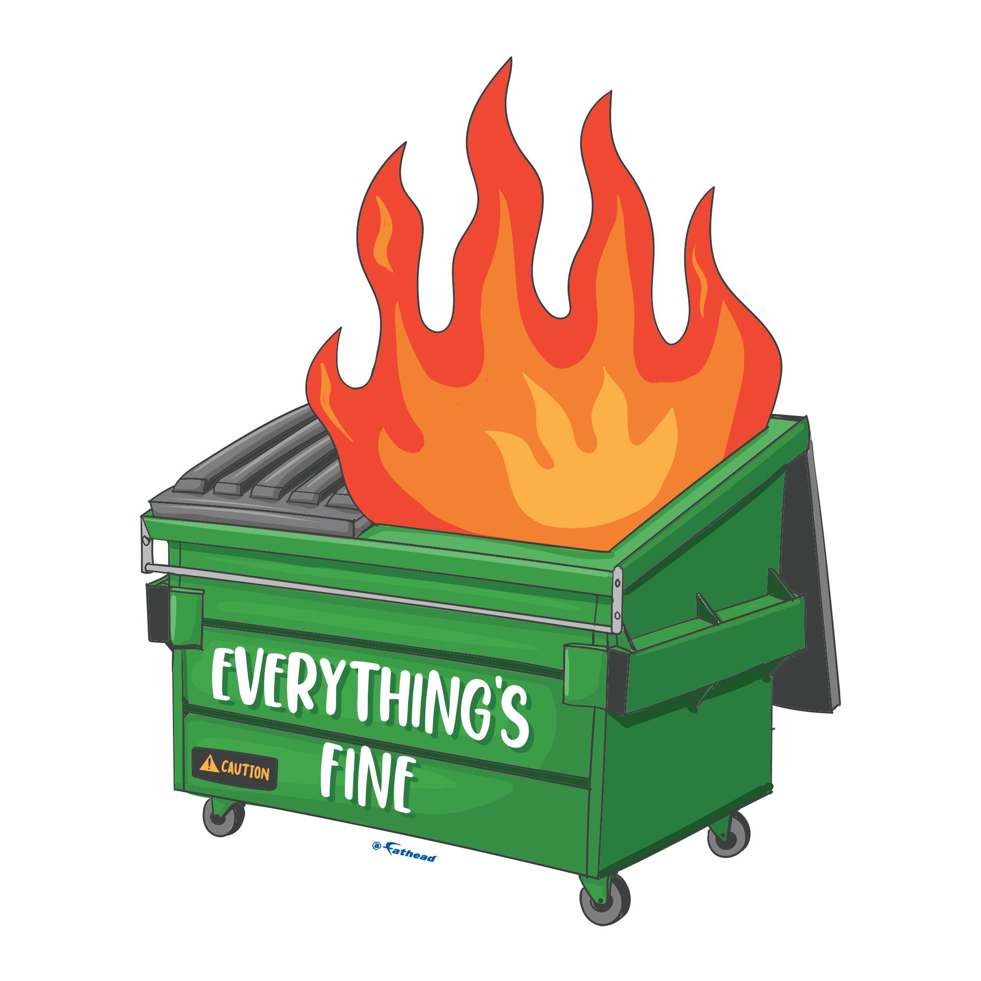 Sheet of 3 - Funny Dumpster Fire: Everything’s Fine Minis - Removable