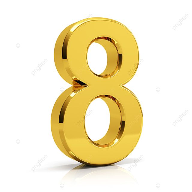 8 number metallic icon