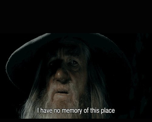 Gandalf i have no memory of this place