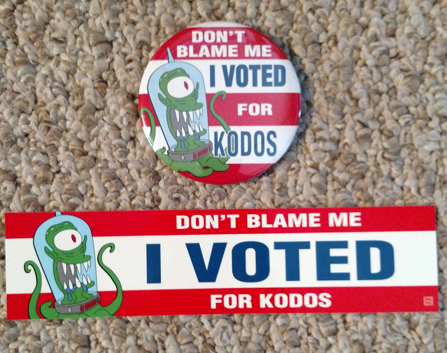 Don't Blame Me, I Voted for Kodos sticker