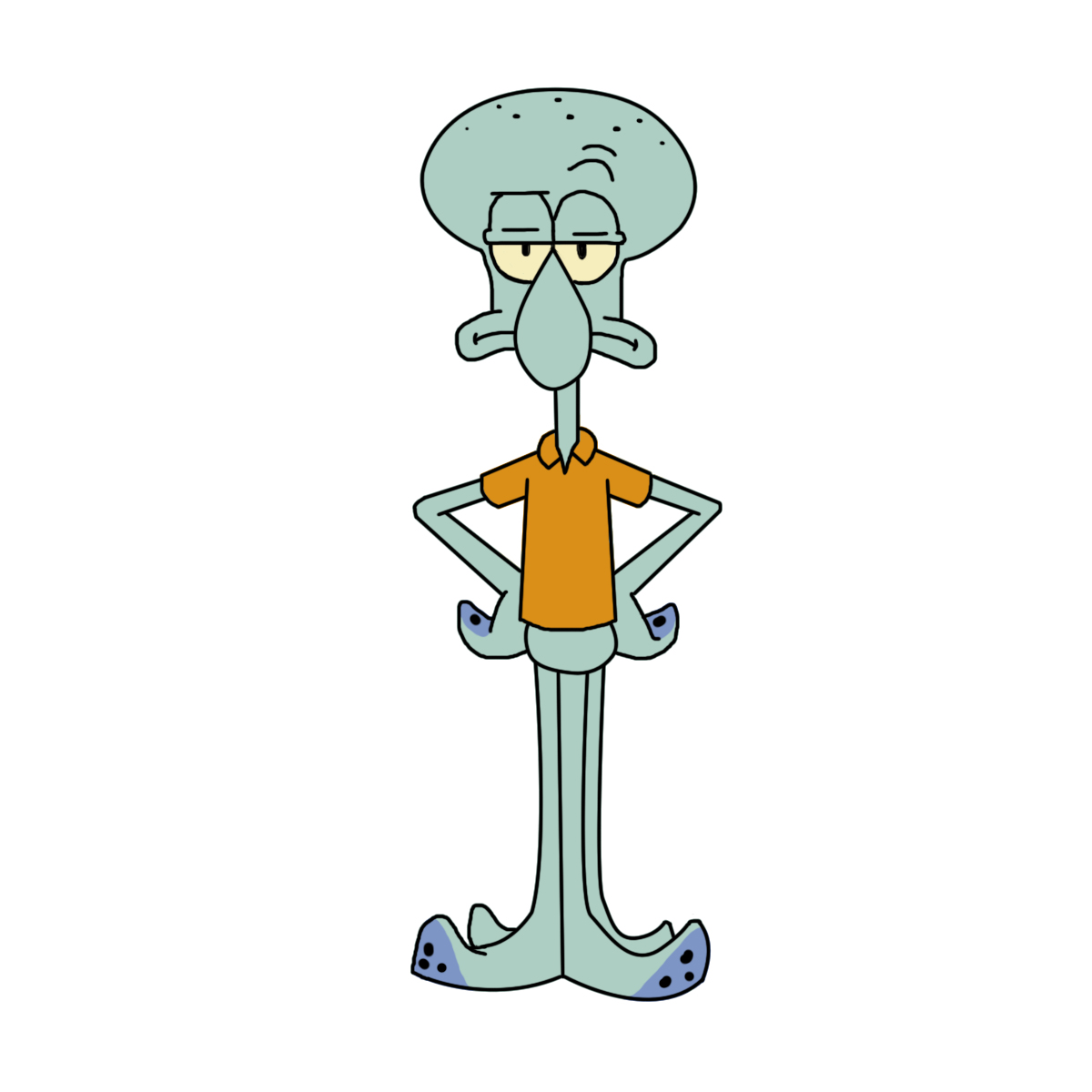 Artistic depiction of Squidward's color step