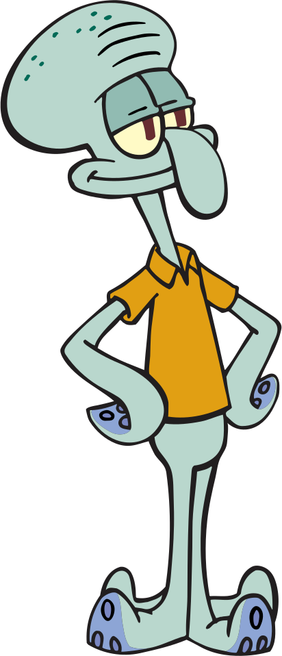 Squidward's character design displayed in the SpongeBob Wiki