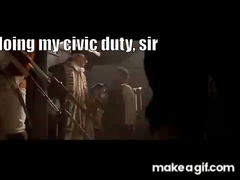 Just doing my civic duty, sir. on Make a GIF