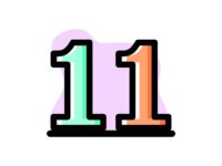 conceptual-number-11-icon-design-illustration-design-free-vector