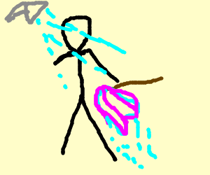 I wash myself with a rag on a stick - Drawception