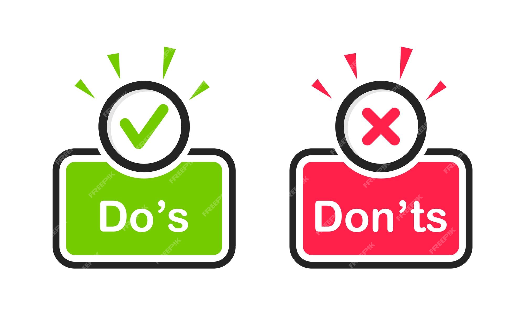 Premium Vector | Do and Don't icons Check mark and cross Like and