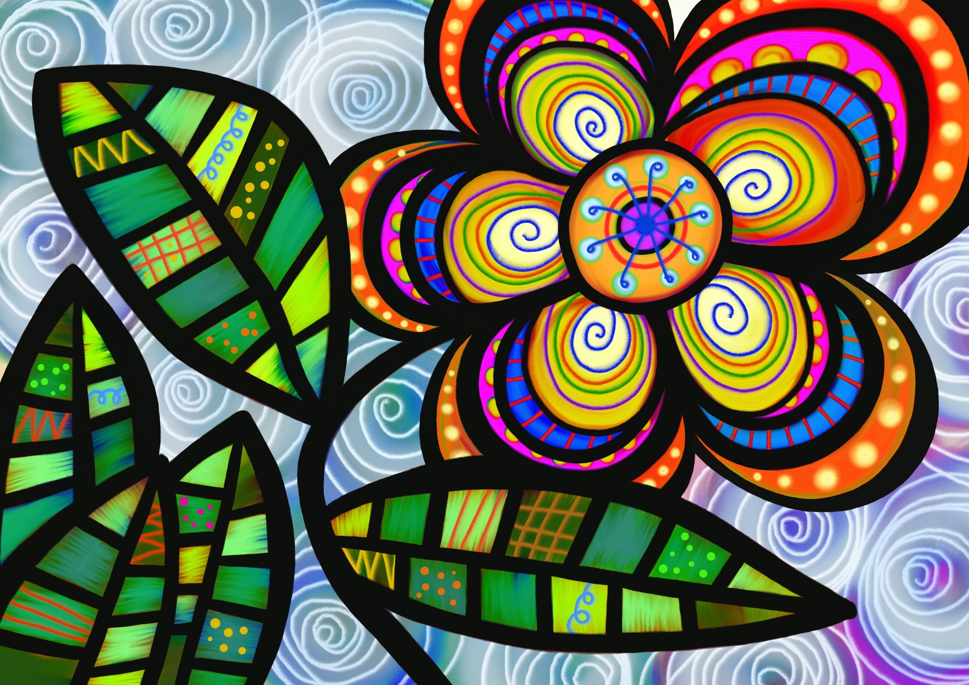 Folk Art Flower Free Stock Photo