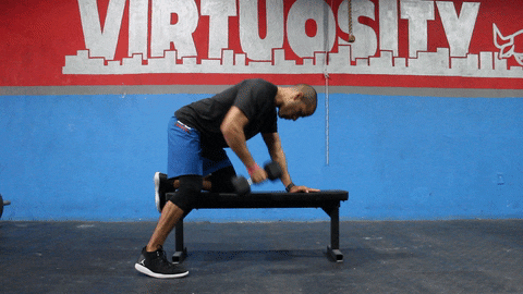 Dumbbell Single Arm Rows GIF