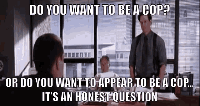 Honest Question Cop GIF - A direct question posed comically