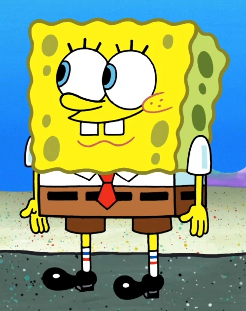 SpongeBob SquarePants Looking Into a Toilet