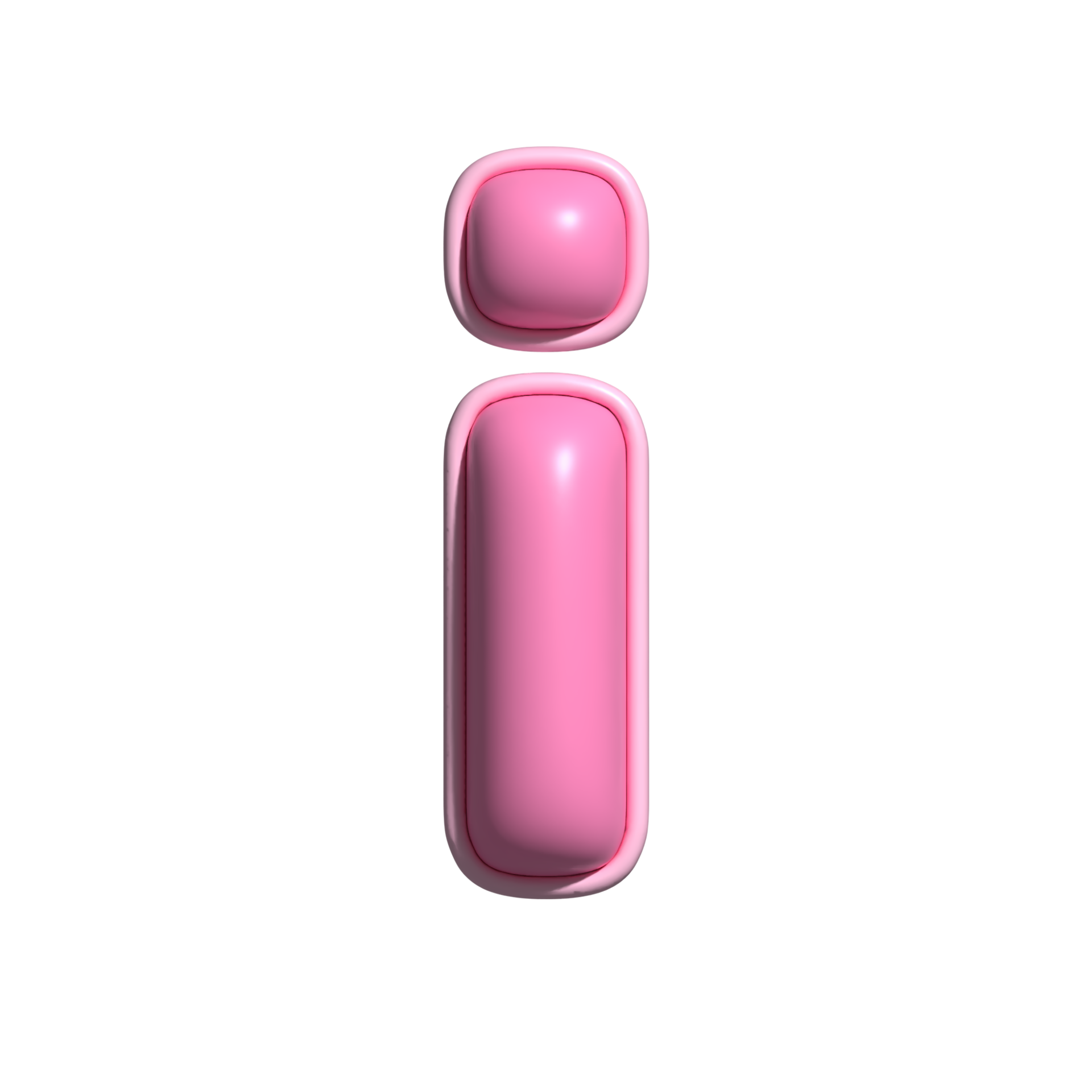 Letter i pink alphabet glossy PNG