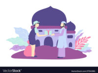 Muslim man giving alms to the poor.