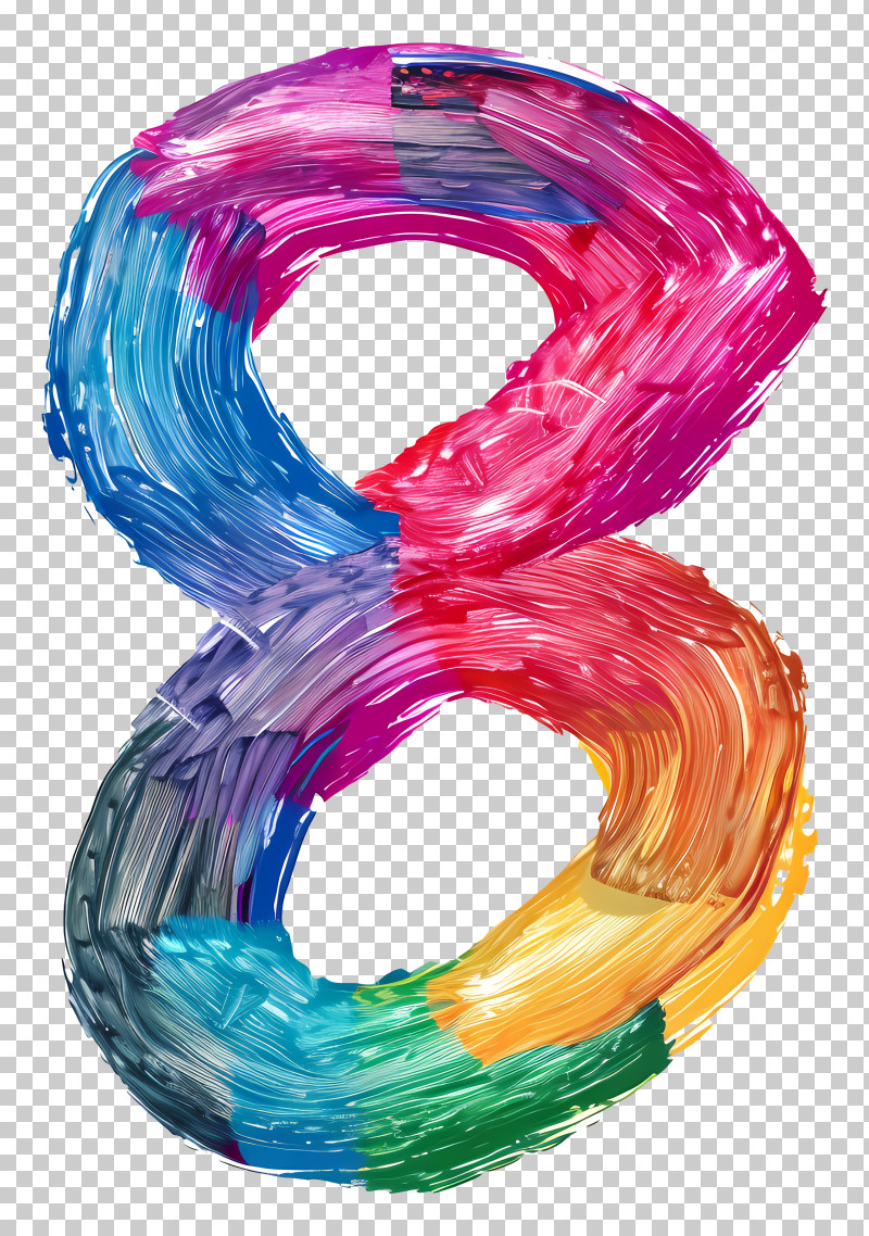 Colorful Painted Number 8