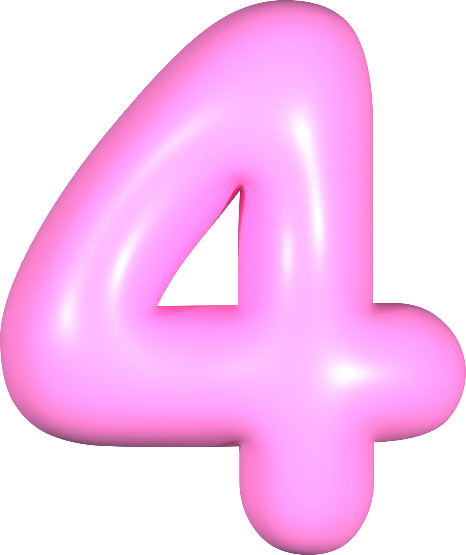 Pink 3D number 4