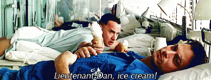 Lieutenant Dan Ice Cream Reaction