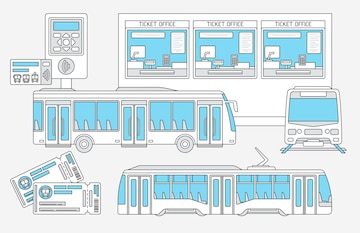 Premium Vector | Regional transport network set vector