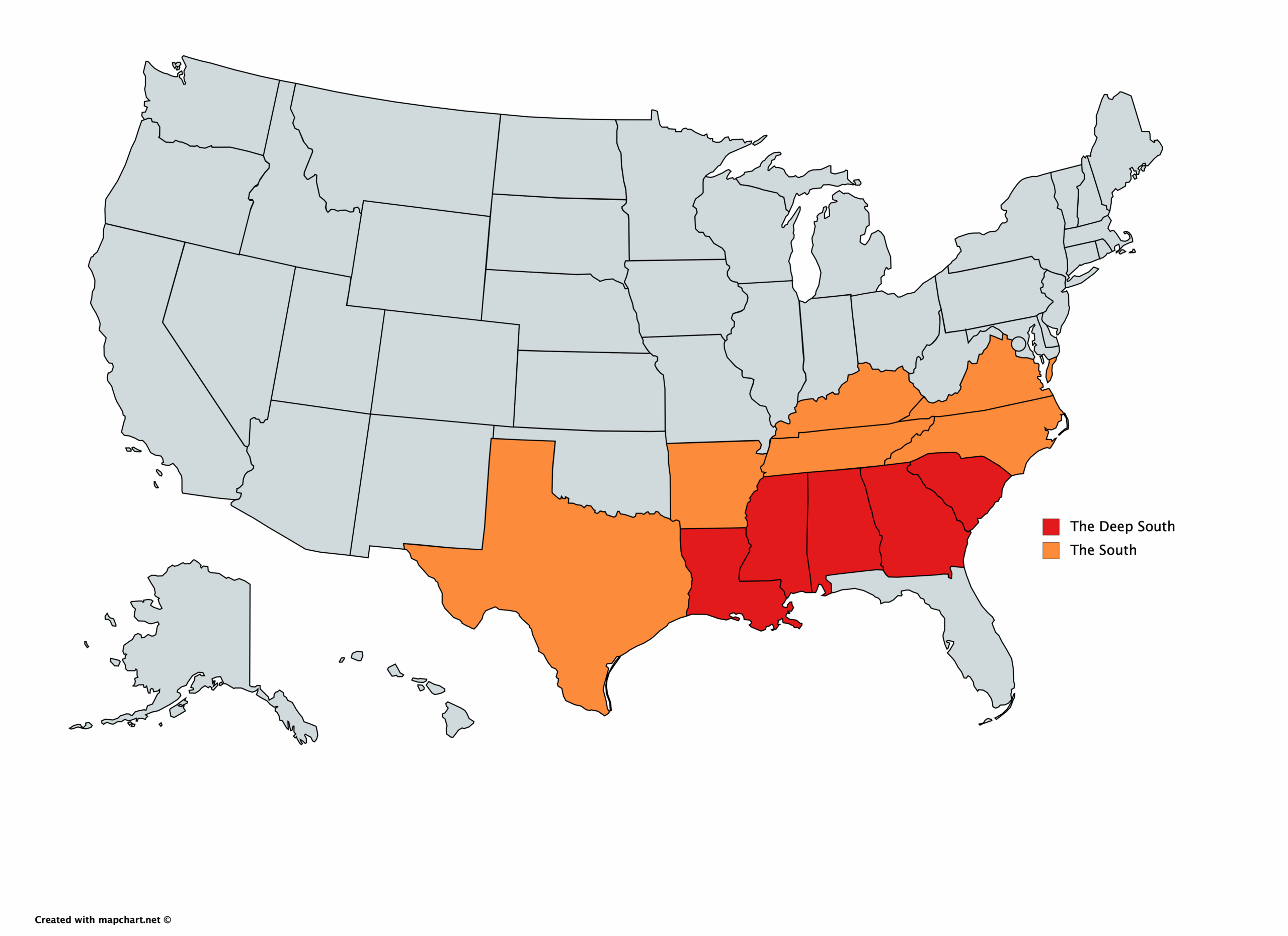 What I consider 'The South' and 'The Deep South' : r/Maps