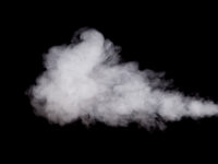 White smoke on black background