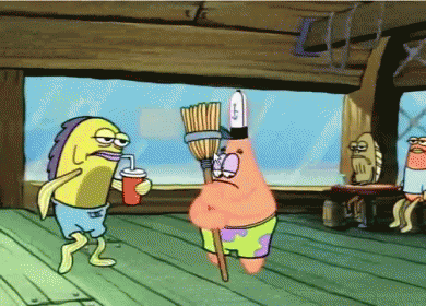 Spongebob Patrick Broom GIF