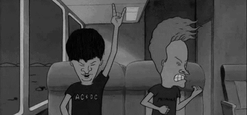 Beavis and Butthead headbanging gif