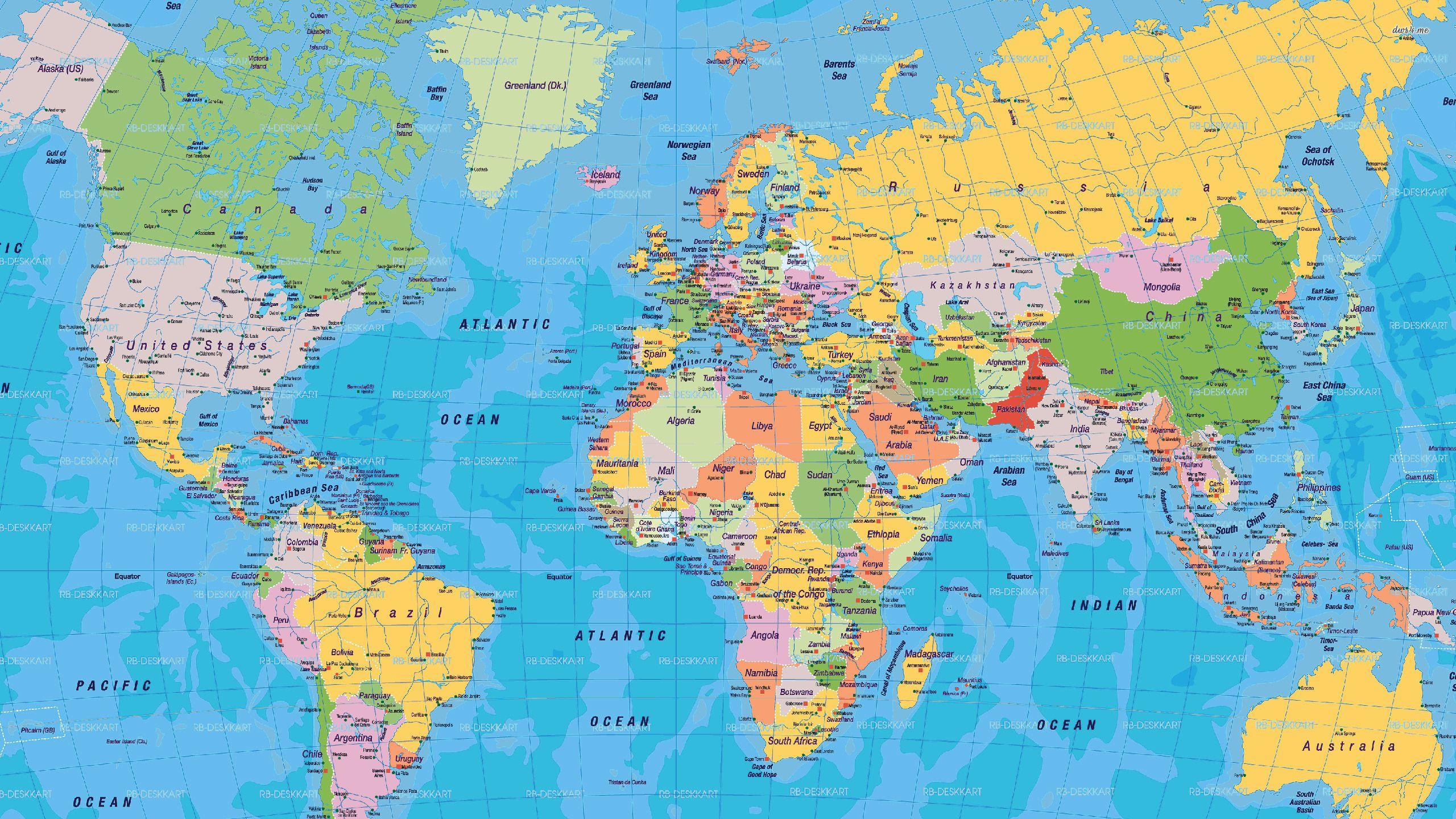 World Maps With Countries Wallpapers - Wallpaper Cave